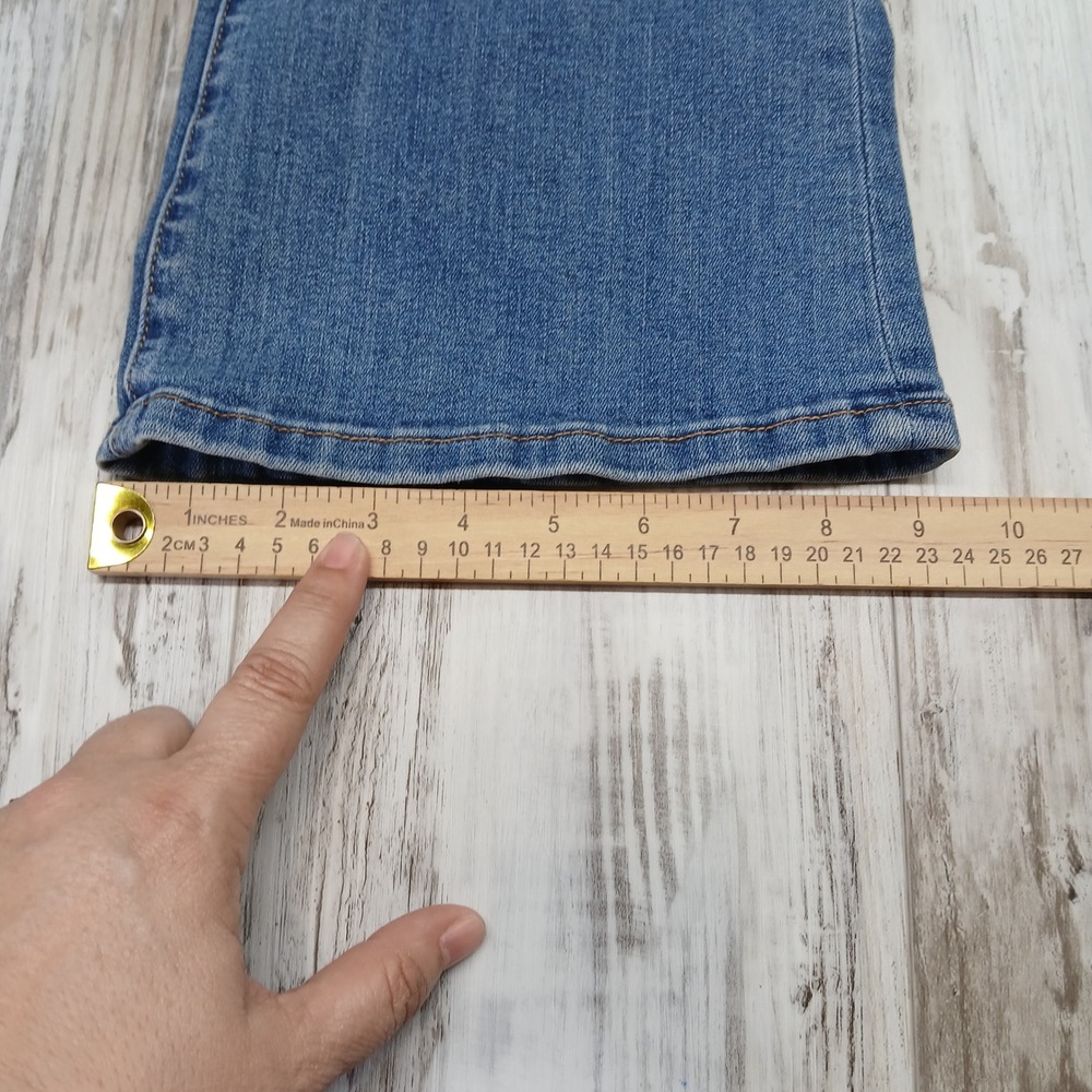 Boston Proper Womens High Rise Flare Jeans Medium Wash Patch Pocket 12 222105015 - Picture 10 of 10